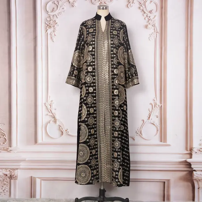 Robe musulmane brodée pour femmes, robe de soirée à paillettes, robe longue, Abaya, caftan arabe, Ra