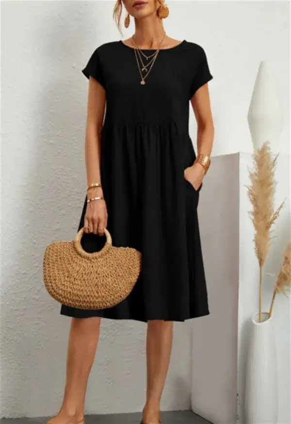 Robe en coton et lin pour femmes