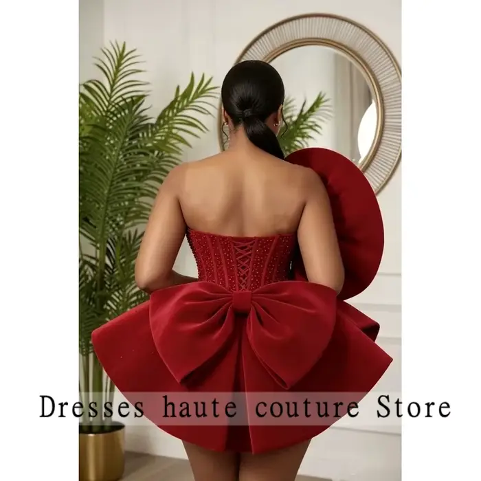 Robe de cocktail courte Aso Ebi