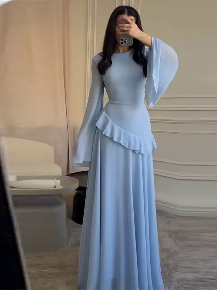 Robe longue à volants pour femmes
