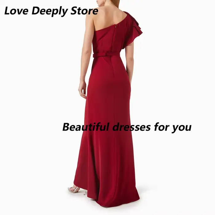 Robe de bal rouge longue sirène à épaules dénudées pour femme