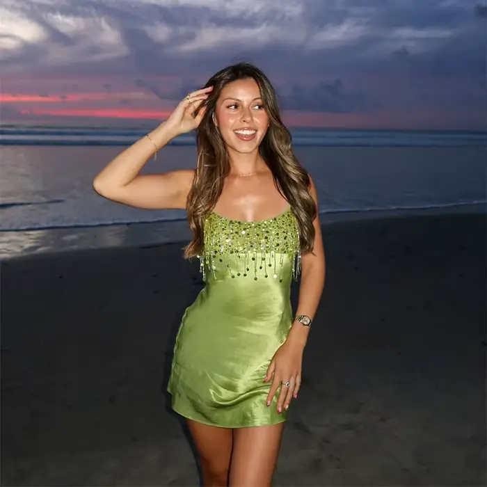Robe Chic Glam à Franges Polyester Style Classique pour Femmes Occasions Spéciales Soirée Cocktail Vintage Été
