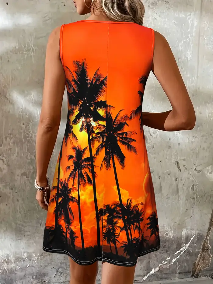 Robe de plage à imprimé Tropical pour femmes
