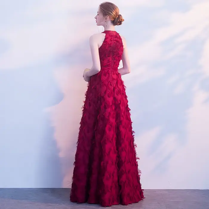 Robe De soirée longue bordeaux