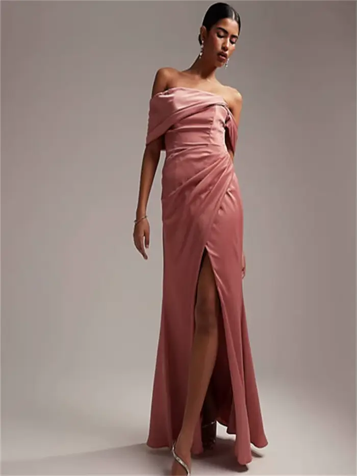 Bardot-Robe de soirée droite pour femme