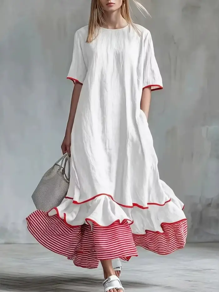 ZANZEA Robe longue d'été en lin pour femme